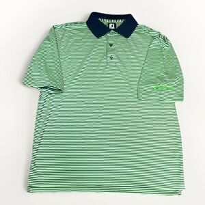 Footjoy Green Navy Striped Golf Polo Men's sz L
